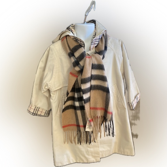 NEW🔥BURBERRY Kid SCARF🧣 100% Cashmere Mega NOVA CHECK🔥UNISEX - Picture 6 of 14